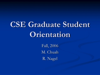 CSE Graduate Student Orientation