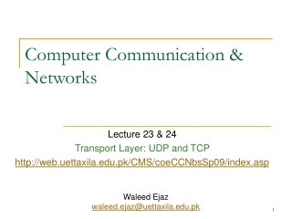 Computer Communication &amp; Networks