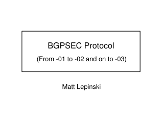 BGPSEC Protocol