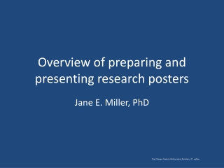 Overview of preparing and presenting research posters