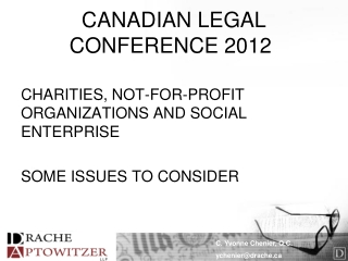 CANADIAN LEGAL CONFERENCE 2012