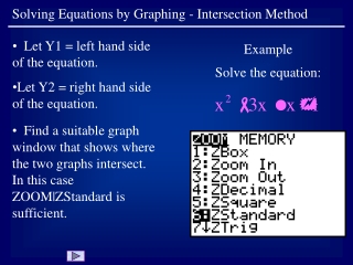 Solving Equations by Graphing - Intersection Method