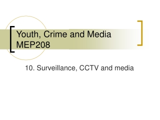 Youth, Crime and Media MEP208