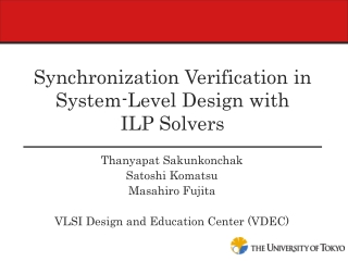 Synchronization Verification in System-Level Design with  ILP Solvers