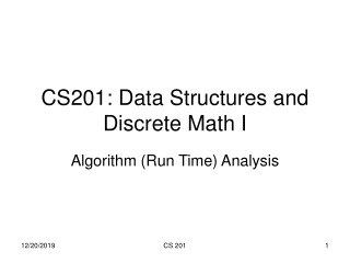 CS201: Data Structures and Discrete Math I