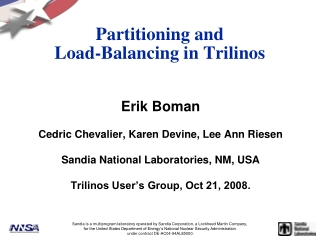 Partitioning and  Load-Balancing in Trilinos