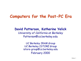 Computers for the Post-PC Era