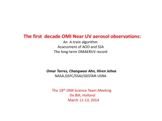 The first  decade OMI Near UV aerosol observations: