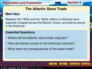 Essential Questions Where did the Atlantic slave trade originate?