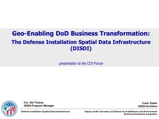 Geo-Enabling DoD Business Transformation: