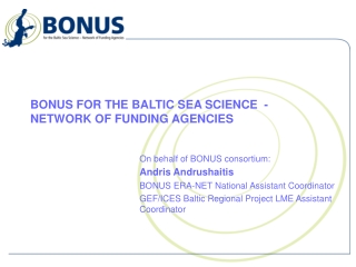 BONUS FOR THE BALTIC SEA SCIENCE  - NETWORK OF FUNDING AGENCIES