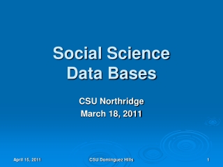 Social Science Data Bases