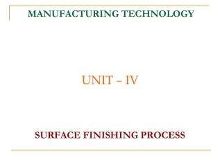 MANUFACTURING TECHNOLOGY