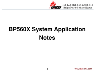 BP560X System Application Notes
