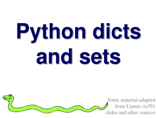 Python  d icts and sets