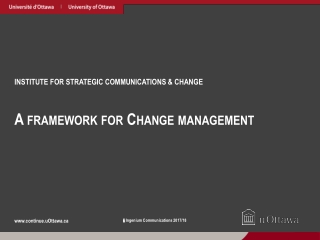 INSTITUTE FOR STRATEGIC COMMUNICATIONS &amp; CHANGE