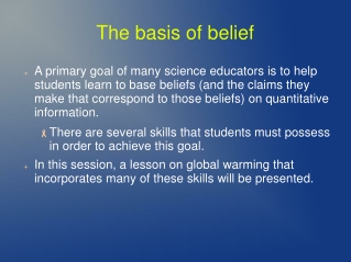 The basis of belief