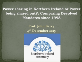 Prof.  John Barry 4 th  December 2015