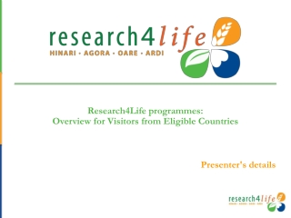 Research4Life programmes:   Overview for Visitors from Eligible Countries