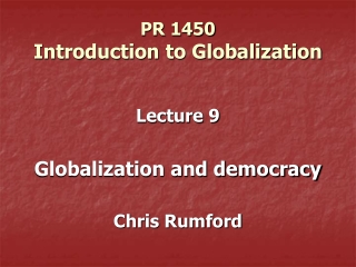 PR 1450 Introduction to Globalization