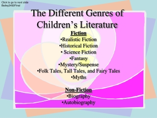 The Different Genres of Children’s Literature