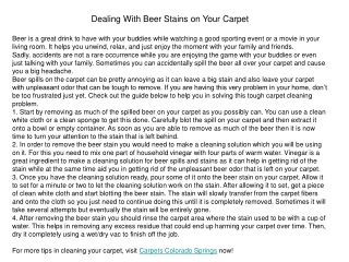 Dealing With Beer Stains on Your Carpet