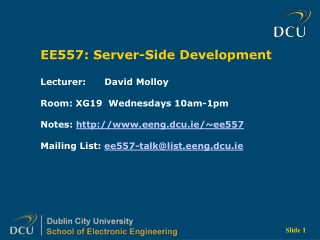 EE557: Server-Side Development