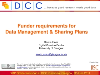 Funder requirements for  Data Management &amp; Sharing Plans