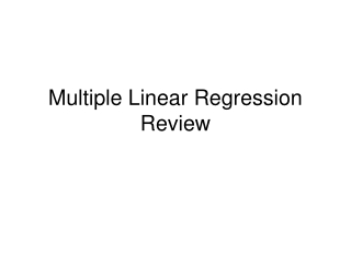 Multiple Linear Regression Review