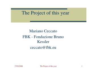 The Project of this year