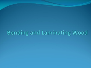Bending and Laminating Wood