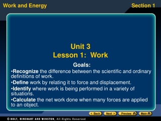 Unit 3 Lesson 1:  Work