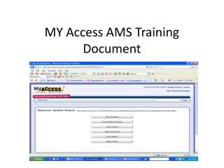 MY Access AMS Training Document