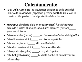 Calentamiento :