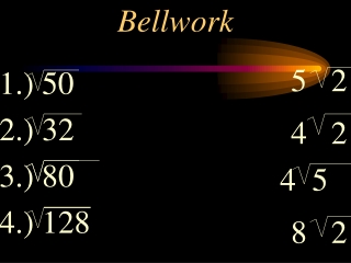 Bellwork