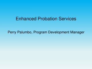 Enhanced Probation Services      Perry Palumbo, Program Development Manager