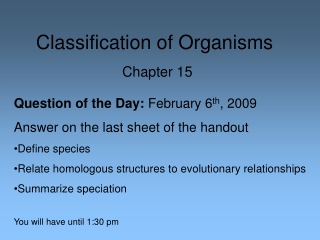 Classification of Organisms