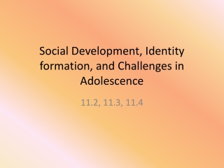 Social Development, Identity formation, and Challenges in Adolescence