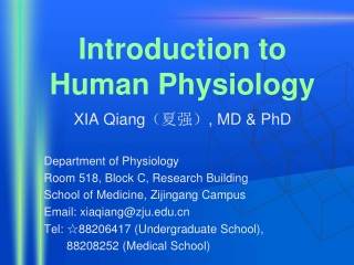 Introduction to Human Physiology