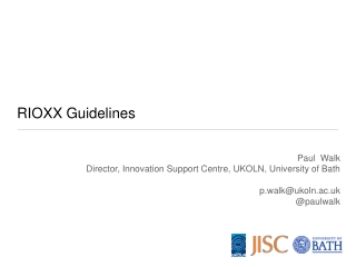 RIOXX Guidelines