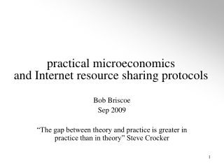 practical microeconomics and Internet resource sharing protocols