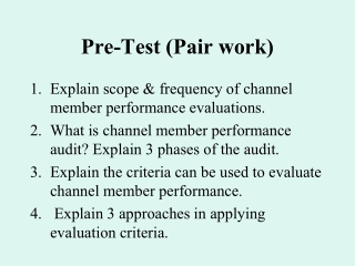 Pre-Test (Pair work)