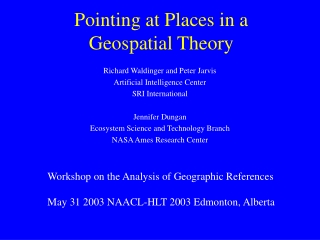 Pointing at Places in a Geospatial Theory