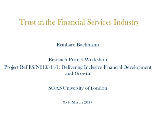 Trust in the Financial Services Industry