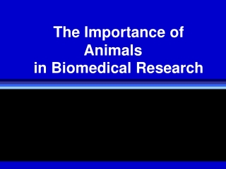 The Importance of Animals 	in Biomedical Research