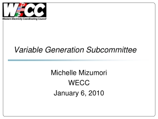 Variable Generation Subcommittee