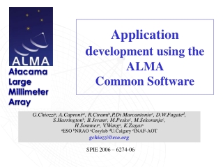 Application d evelopment using the ALMA  Common Software