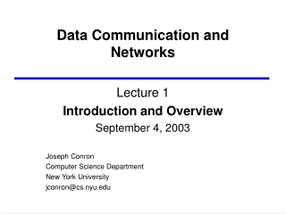 Data Communication and Networks