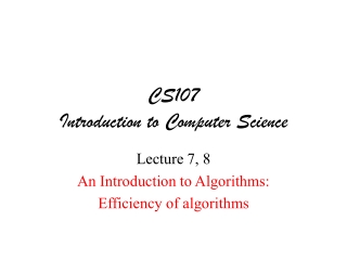CS107 Introduction to Computer Science