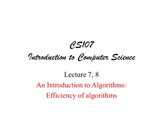 CS107 Introduction to Computer Science